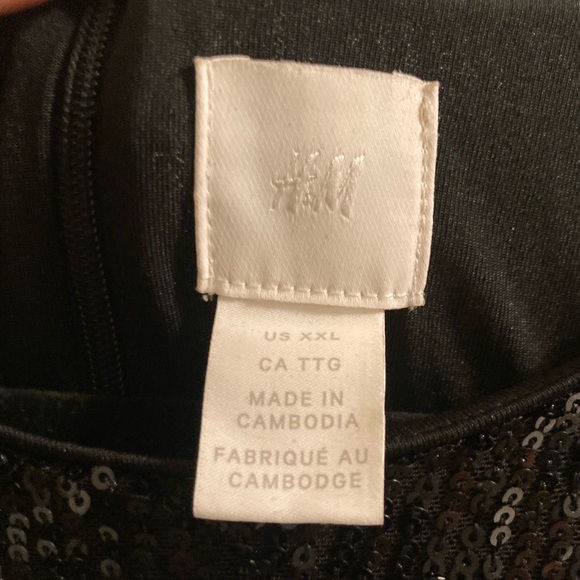 H &M Black Sequin Shift Dress,XXL,Party,Special Occasion - Picture 6 of 9